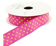 Shinoda Design Center 0141007139 2 Stück Orchidee mit Gelb Dot Grosgrain Set, 7/20,3 cm X 10 YD