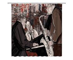 jingjiji Weihnachtsdeko-Duschvorhang Cartoon-Landschaft Kaktus Ozean abstrakte Kürbis-Laterne Badezimmer Dekoration Vorhänge Polyester Stoff wasserdicht mit Haken 178 x 178 cm Multi G4594