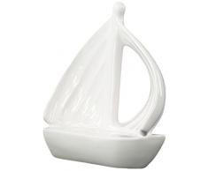 Urban Trends Keramik Boot Figur, klein, weiß glänzend