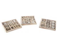 small foot Deko-Hänger aus Holz zur Weihnachtsdekoration, im 3er Set mit je neun verschiedenen Holzdeko-Anhängern, ideal als Baumschmuck geeignet Dekoornament, Natur, 18 x 18 x 2 cm