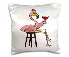 3D Rose Lustiger rosa Flamingo auf Barhocker, 40,6 x 40,6 cm