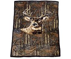 101,6 x 127 cm & 127 x 203,2 cm & 152,4 x 203,2 cm Decke Komfort Wärme weichem Cozy Klimaanlage einfach Pflege Maschinenwäsche Deer Camo, Polyester, 127 cm x 203,20 cm