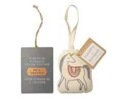 S&C Gifts Plüsch-Einhorn und Metallanhänger Always Be Yourself, inspirierendes Geschenk