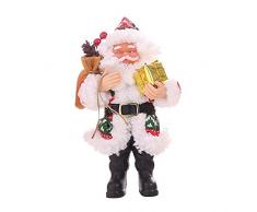 Autobestown Mini-Weihnachtsmannfigur, 20,3 cm, Weihnachtsmann, hängende Ornamente für Weihnachtsbaum mit 6,9 cm Kordel, Weihnachtsfigur, Kunstharz, Sammlerfigur, Spielzeug für Urlaub/Party/Heimdekoration rot, grün