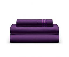 Das Bett Tabelle Club doppelt gebürstet Smart Stoff 1800 Betten – Falten, verblassen, schmutzabweisend – Hypoallergen, Cooling- 4-teiliges Bett-Set, Mikrofaser, Pflaume, California King