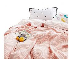 MEJU Musselin leichte Sommerdecke für Bett, Sofa, Couch, 100% gekämmte Baumwolle, 4-lagig, weich, warm, schnell trocknend F/Q 78 X 90 Check2 Red