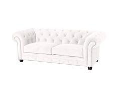 Max Winzer® Sofa 2,5-Sitzer Orleans, creme (beige, weiß), Samtvelours, Couch, Chesterfield, 216 x 100 x 77 cm