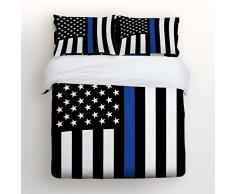 Beauty Decor American Bed Blanket Flanell Blankets Law Enforcement Dünne Blue Line USA Flag Klimaanlage Überwurf Decke für Schlafzimmer Wohnzimmer Sofa Überwurf Full Size Law Enforcement Thin Blue Line Usa Flag 1