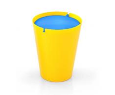Outlook Design Italia Smarty Papierkorb mit Schwingdeckel, Kunststoff, Base Gelb, 24 x 24 x 30 cm Modern 24x24x30 cm Giallo/Azzurro