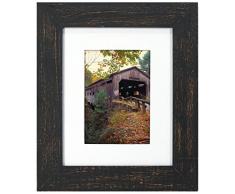 Malden International Designs Rustikal Fashion Manhattan rauem Holz weiß Matte Rahmen, 5 x 7/8 x 10, schwarz