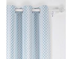 Deconovo Verdunkelungsvorhang mit Ösen, marokkanisch, Bedruckt, wärmeisoliert, für Esszimmer, 1 Paneel, 106,7 x 249,8 cm, Blaugrün