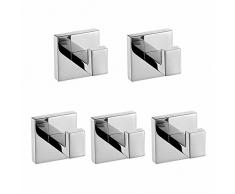 thinktop Luxus 304 Edelstahl Badezimmer Single Handtuch Haken Bademantel chrom Wandhalterung Coat Hat Tür Haken Aufhänger Spiegel poliert Badezimmer Zubehör silber