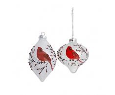 K&K Interiors 54130D Dekofigur mit Kardinal aus klarem Glas