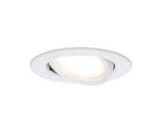 Paulmann Licht 938.76 Paulmann 93876 LED Coin Flache Einbaustrahler Slim Deckenspot rund 6,8W dimmbar und schwenkbar IP23 sprühwassergeschützt Einbauleuchte, 6.8 W, Weiß matt