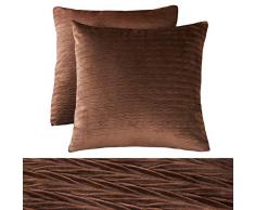 PHF Kissenbezug, Samt, gefaltet, Heimdekoration, 2 Stück 18X18 braun