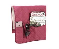 FlyingBean Anti-Rutsch-Armlehne Caddy Pocket Organizer für Sofa Couch Stuhl Liege Liege Liege Aufbewahrung für Handy, Buch, Zeitschriften, Fernsteuerung, Sessel, Fernbedienung, 84 x 16 Zoll rot