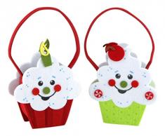 Mopec A924 – Filz-Körbe mit Form von lächelnden Gebäck, 2-er Pack