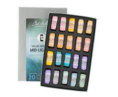 Jack Richeson Hand gerollt Weiche Pastellkreiden Spectrum: mid-Lights 3, 20-teilig