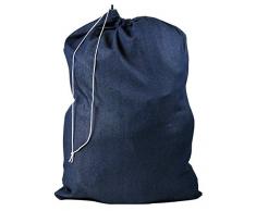 Wäschesack aus Nylon – verschließbarer Kordelzug und maschinenwaschbar. Diese großen Taschen passen auf einen Wäschekorb oder Wäschekorb und sind stark genug, um bis zu drei Ladungen von Kleidung zu tragen. 30 x 40 marineblau