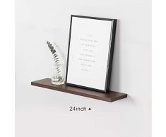 INMAN Regale zur Wandmontage, Eiche/Walnussholz, rechteckig, hängend, rustikal, schwimmend, Regal für Pokale, Ausstellungen, Fotorahmen, Sammlerstücke 24 walnuss