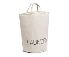 Zeller 14272 Wäschesammler, Polyester, beige, ca. 35 x 35 x 53 cm