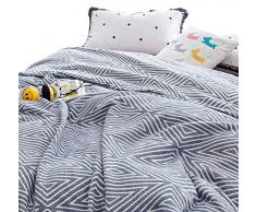 MEJU Musselin leichte Sommerdecke für Bett, Sofa, Couch, 100% gekämmte Baumwolle, 4-lagig, weich, warm, schnell trocknend F/Q 78 X 90 Check2 Blue