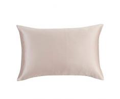YUNS Kissenbezug, 100% Reine Maulbeerseide, für Haar und Haut, 25 Momme Seide, beidseitig mit Umschlagverschluss, Queen/King-Size, 1 Stück Queen Taupe