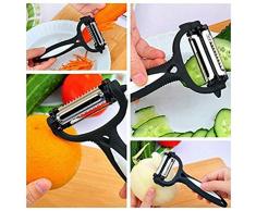 Keraiz Stella 3 in 1 Rotary Obst Gemüse Karotte Kartoffel Cutter Schneide Speed Schäler, Mehrfarbig, 7.72 X 3.78 X 1,1 cm