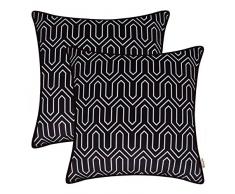 Brawarm Kissenbezüge, gemütlich, Fleece, für Couch/Bett, Sofa, massives Vintage-Chevron-Kissenbezüge, geometrische Figuren, mit Paspelierung, Heimdekoration, 2 Stück Modern 12 X 20 Inches - 2 Pcs coffee