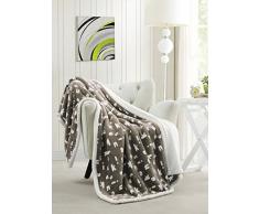 Kensie – Home Decorator Ultra Plüsch & Weiches Fleece Sherpa Überwurf Decke kuschelig warm Decke für Ihr Bett, Couch und Sofa – 127 x 152 cm – Blau 50 X 60 Taupe