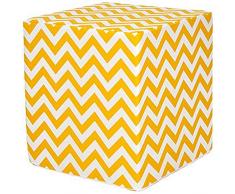 Glenna Jean Sweet Potato Swizzle Yellow Chevron Pouf