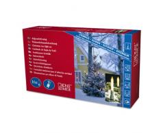 Konstsmide 1128-000 Baumkette mit Schaftkerzen / für Außen (IP44) / 230V Außen / teilbarer Stecker / 16 klaren Birnen / grünes Kabel