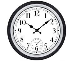 Wanduhr, 45 min, 30,5 cm, Retro, für drinnen und draußen, 03 Antik 30,5 cm (12 Zoll) Silber °F