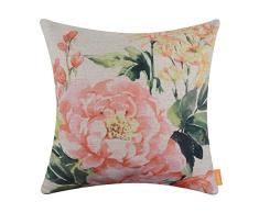 LINKWELL Quadratische Überwurf-Kissenbezüge Dekorative Kissenhülle für Sofa Schlafzimmer Auto Couch 45,7 x 45,7 cm Osterdeko Blumen Blumen Standard Cc1577