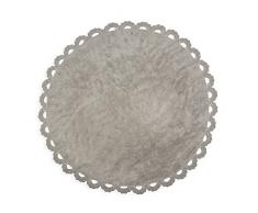 Ideenreich Chanel Teppich rund waschbar 140cm, Baumwolle, grau, 140 cm Dia