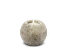 HIMALAYA SALT DREAMS - Salzkristall Teelichthalter rund, Grey Line