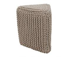 SARO LIFESTYLE Dreieck Baumwolle gedrehtes Seil Pouf, 38,1 x 40,6 x 43,2 cm, Grau
