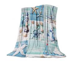 Sodika Flanell-Fleece-Überwurf, Mikrofaser, dekorativ, leicht, gemütlich, weich, für Reisen geeignet, Aquarell-Blauer Papagei in tropischen Pflanzen und Blättern 50x80 Ocean ElementsSOA6918