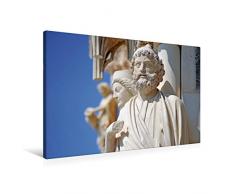 Premium Textil-Leinwand 90 x 60 cm Quer-Format Skulpturen der südlichen Fassade | Wandbild, HD-Bild auf Keilrahmen, Fertigbild auf hochwertigem Vlies, Leinwanddruck von Patrice Thebault