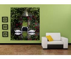 AG Design FTL 1636 Schwäne, Papier Fototapete - 180x202 cm - 2 teile, Papier, multicolor, 0,1 x 180 x 202 cm