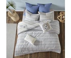 Urban Habitat Rochelle Full/Queen Schmusetuch Set Teenager Boy Bettwäsche in Einer Tasche - blau, geometrisch - 7-teiliges Bettset - 100% Baumwolle