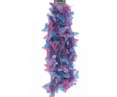 Nellies Treasures Ostergirlande – Frühlings-Girlande – 2,7 m Lametta-Stränge – Bunte Osterhasen, Blumen, Küken, Ostereier, Schmetterlinge 9 feet Pink & Blue Butterfly Stencil Garland
