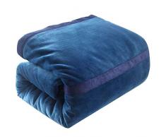DANGTOP Fuzzy Dicke Flanell-Decke, schwer, doppelseitig, Reine Mikrofaser, weich, atmungsaktiv, gestreift, Bettwäsche, Möbel, dekoratives Geschenk für den Winter 59x79 Inches blau