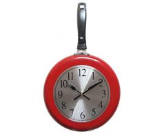 Timelike Wanduhr, 25,4 cm Metall Pfanne Küche Wanduhr Home Decor – Küche Mottoparty Einzigartige Wanduhr mit Schraubendreher 25*45*4.8CM Rot