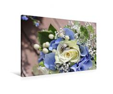 Premium Textil-Leinwand 90 x 60 cm Quer-Format Brautstrauß blau | Wandbild, HD-Bild auf Keilrahmen, Fertigbild auf hochwertigem Vlies, Leinwanddruck von Katrin Lantzsch