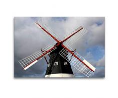 Premium Textil-Leinwand 120 x 80 cm Quer-Format Die Windmühle auf der Insel Mandø | Wandbild, HD-Bild auf Keilrahmen, Fertigbild auf hochwertigem Vlies, Leinwanddruck von Maria Reichenauer