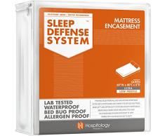 Die original Sleep Defense System – wasserdicht/Bett/Bug staubmilbengeschützt – PREMIUM Reißverschluss Matratze umgreifung und hypoallergen Displayschutzfolie, 15,2 - 20,3 cm (6 - 8 Zoll) tief, Ultra-Low Profile, Queen 6 ULTRA LOW PROFILE