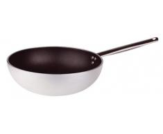 Pentole Agnelli alsa2111ws28 Linie Aluminium 5 mm Platinum Wok mit gewelltem Boden, 28 cm