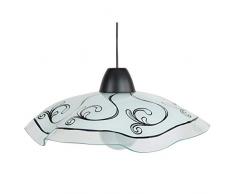 Tosel 11851 Pendelleuchte Petra, Glas, Themomout, Siebdruck, E27, 100 W, Weiß