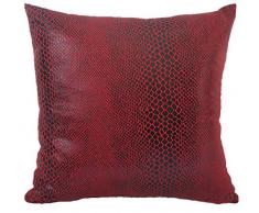 Quadratisch Schlange Haut Kissenbezug, bedruckt chezmax Warp Baumwollleinen, Wildleder Sham Pullunder pillowslip Kissenbezüge für Home Sofa Couch Betten Stuhl Sitz Zurück, rot, 24*24WITHOUT FILLER